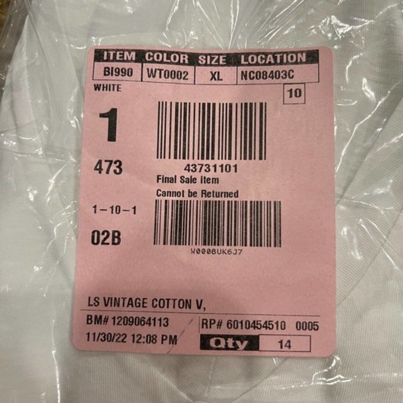 NWT J. Crew White Long-Sleeve Vintage Slub Cotton V-Neck Tee - Picture 8 of 10